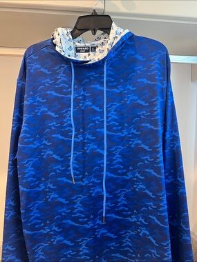 Men’s Blue Camo Performance Hoodie